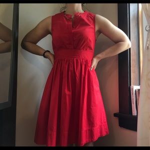 Red A-line dress from Anthropologie